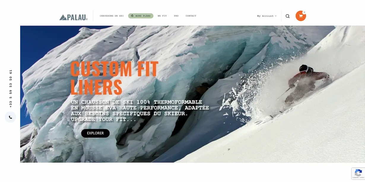 Création site e-commerce pour Palau Ski Boot Liners